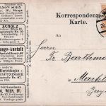 Österreich - 6 H. Reg. Jubiläum Werbekarte Wien - Marktredwitz 1909