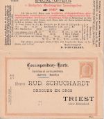 Österreich - 2/2 Kr. Ganzsachenkarte m. Zudruck Triest - Weissenstadt 1895