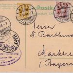 Schweiz - 5 Rp. Tellknabe Ganzsache+bildgl. Zusatz Bern - Marktredwitz 1908