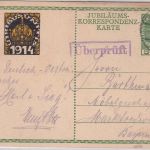 Österreich - 5 H. Jubiläums-Ganzsache Asch - Marktredwitz 1914 Zensur-Ra1