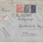 Griechenland - 40+25+10 L. Hermes/Iris Einschreibebrief Athen Marktredwitz 1915