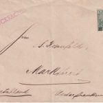 DR Türkei - 5 Pfg. Germania/Reichspost Drucksachenbrief Smyrna - Marktbreit 1900