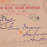 Brit. Guiana - 2 C. Ganzsachenkarte (Segler) n. HOLLAND Georgetown 1900
