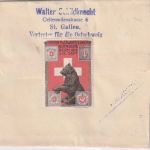 Schweiz - 2 Rp. Tellknabe GA-Streifband+Zusatz St. Gallen 1910 Vignette !!