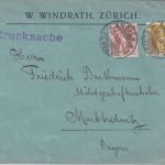 Schweiz - 3+2 Rp. Tellknabe Drucksachenbrief Zürich 4 - Marktredwitz 1908