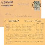 Belgien - 5 C. Wappen Drucksachenkarte (Philatelie-Angebot) St. Gilles 1910