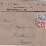 Niederlande - 1+1 1/2 C. Ziffer Drucksachenbrief Rotterdam - Marktredwitz 1909