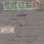 Schweiz - 30 Rp. sitz. Helvetia u.a. Einschreibebrief Bern - Marktredwitz 1908