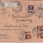 Schweiz - 2x13/12 Rp. Helvetia u.a. Einschreibebrief Lugano - Marktredwitz 1915