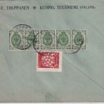 Finnland - 5x2 Kop. + Vignette Brief Kuopio - Marktredwitz 1909