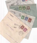 Norwegen - 40 Ö. Tarif Einschreibebrief 4 versch Darstellungen Trondheim 1909/13