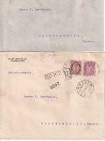 Norwegen - 40 Ö. Tarif Einschreibebrief 4 versch Darstellungen Trondheim 1909/13