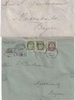 Norwegen - 40 Ö. Tarif Einschreibebrief 4 versch Darstellungen Trondheim 1909/13