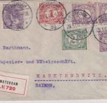 Niederlande - 17 1/2 C. Wilhelmina u.a. Einschreibebrief Amsterdam 1908
