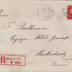 Frankreich - 10 C. GA-Umschlag+Zusatz/Einschreiben Paris - Marktredwitz 1911