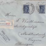 Griechenland - 2x40 L. Hermres Einschreibebrief Athen - Marktredwitz 1915