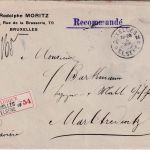 Belgien - 50 C. Unabhängigkeit u.a. Einschreibebrief Brüssel - Marktredwitz 1911