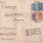 Russland/Ukraine - 7 Kop. GA-Umschlag+Zusatz 5 Einschreibebriefe Kiew 1908/1909
