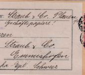 DR - 2x10 Pfg. Germania Geschäftspapiere-Vds. i.d. SCHWEIZ Plauen 1916 Zensur