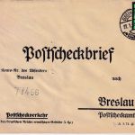 DR - 5 Pfg. Hindenburg/Trauer Postscheckbrief Grünberg - Breslau 1935
