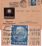 DR - Hannover 1933 Stahlhelmtag Masch.werbestpl. illustr. Drucksachenbrief