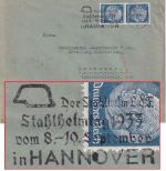 DR - Hannover 1933 Stahlhelmtag Masch.werbestpl. Ortsbrief "Hann. Stahlhelm"