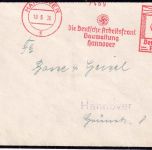 DR - Hannover 1936 3 Pfg. AFS "Dt. Arbeitsfront Gauverwaltung" Ortstrauerbrief