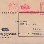 DR - Berlin SW29 1936 3 Pfg. AFS "Tetenal Photowerk" Drucksachenkarte