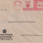 DR - Berlin SW19 1936 12 Pfg. AFS "DAF Nahrung & Genuss" Brief n. Hannover