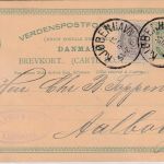 Dänemark - 5 Ö. Ganzsache+Zusatz Kopenhagen - Aalborg 1888