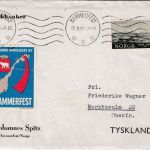 Norwegen - 25 Ö. Geophysik. Jahr Drucksachenbrief Hammerfest - Marktzeuln 1958
