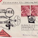 Österreich - 2x60g Tag d. Briefmarke 1949 Nachnahmedrucksache/FDC Wien 3.12.49
