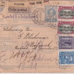 Österreich - Winterberg 1913 Paketkarte (3 Pakete) n. RUSSLAND (Polen)