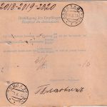 Österreich - Winterberg 1913 Paketkarte (3 Pakete) n. RUSSLAND (Polen)