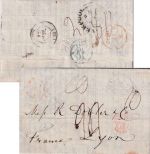 England - Liverpool 1842 Portobrief n. FRANKREICH (Lyon) - mit Inhalt