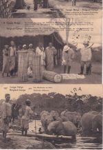 Belgisch Kongo - 15 C. Bildganzsachen 5 versch. Bilder blanko gestpl. Uvira 1922