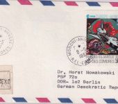 Komoren - 500 Fr. Spaceshuttle Luftpost-Einschreibebrief Moroni Annexe 1981