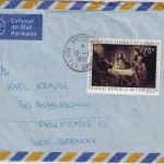 Kamerun - 70 Fr. Rembrandt Gemälde Luftpostbrief Victoria - Nienburg 1971