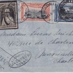 Belgisch Kongo - 2 Fr. Flugpostmarke u.a. Luftpostbrief Leopoldville 1935