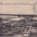 Belg. Kongo - 10 C. Bildganzsache Leopoldville Hafen + Zusatz 1922