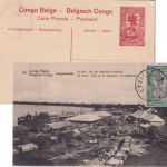 Belg. Kongo - 10 C. Bildganzsache Leopoldville Hafen + Zusatz 1922
