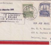 Belgisch Kongo - PAA Erstflug Leopoldville Bathurst Luftpostbrief 1941