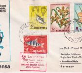 Singapur - Lufthansa Firstflight Singapore/FFM Luftrpostbrief 1965