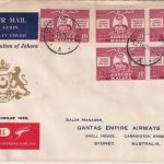 Malaysia/Johore - 5x10 C. Reg. Jubiläum Luftpostbrief Johore - Sydney 1955