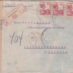 Niederl. Indien - 3x10 C. Wilhelmine Einschreibebrief Weltevreden 1921 Zensur