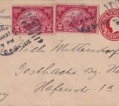 USA - 2 C. Ganzsachenumschlag + Zusatz New York - Geesthacht 1925