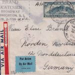 USA - 30 C. Flugpost Luftpostbrief Staten Island - Norden 1940 OKW-Zensur