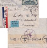 USA - 30 C. Flugpost Luftpostbrief Staten Island - Norden 1940 OKW-Zensur