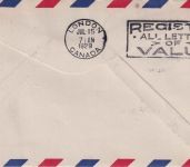 USA - Firstflight Detroit/London (Canada) Luftpostbrief Jul 15, 1929