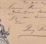 USA - 1 C. Ganzsachenkarte+Zusatz New York - Chemnitz 1894 Illustration !